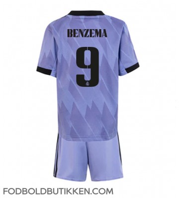 Real Madrid Karim Benzema #9 Udebanetrøje Børn 2022-23 Kortærmet (+ Korte bukser)